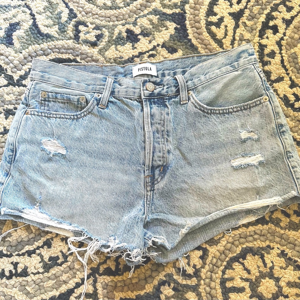 Pistola women’s high rise denim shorts